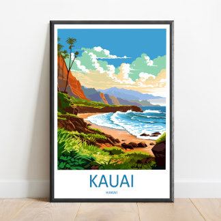 Poster Kauai Travel Print Wall Art Kauai Wall Hanging Hom