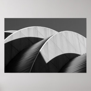 Poster Kauffman Center Courbes et Ombres Noir et Blanc