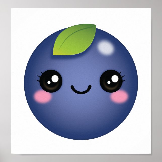 Poster Kawaii Blueberry (Devant)