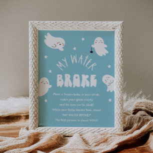 Poster Kawaii Halloween My Water Broke Baby shower Jeu