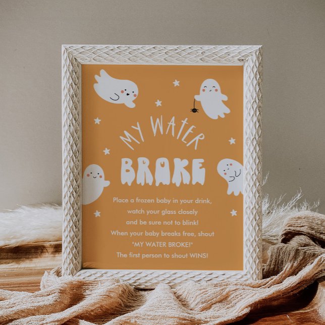 Poster Kawaii Halloween My Water Broke Baby shower Jeu (Créateur téléchargé)