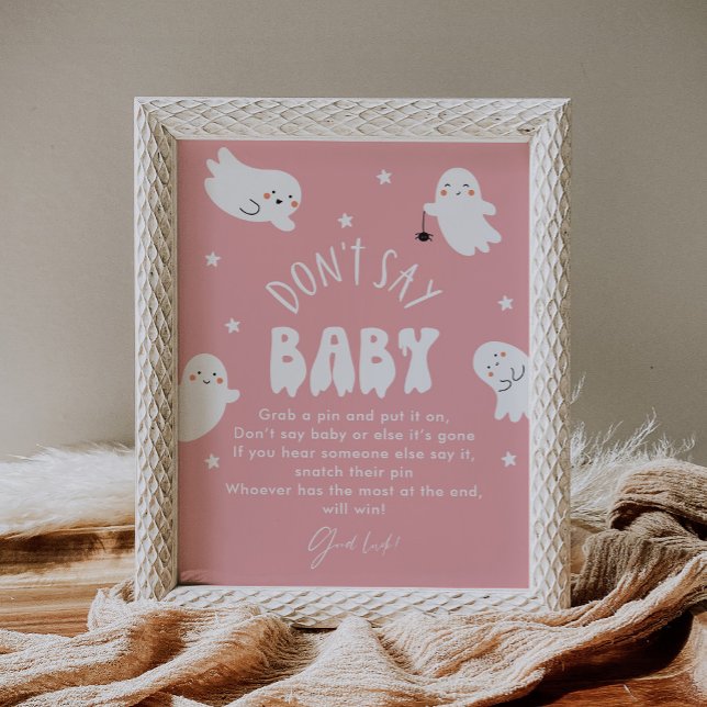 Poster Kawaii Halloween ne pas dire Baby shower Jeu signe (Créateur téléchargé)
