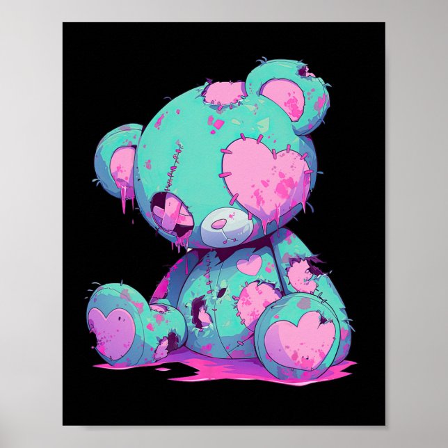 Poster Kawaii Pastel Goth Déplaisant Cute Witchy Zombie O (Devant)
