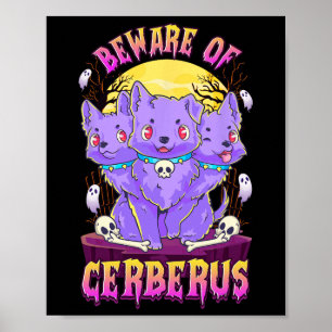 Poster Kawaii Pastel Goth mignon Chien Déplaisant 3-Tête 