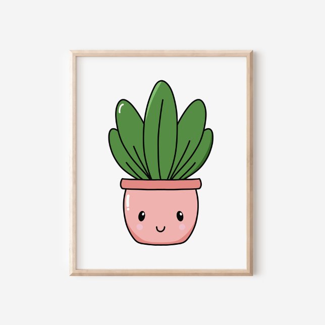 Poster Kawaii Poted Plante Art (Créateur téléchargé)
