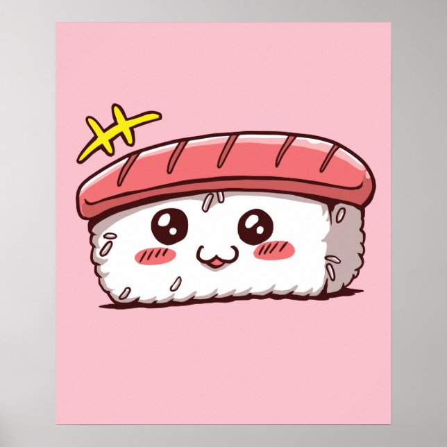 Poster Kawaii Sushi Cute Japonaise Nourriture japonaise (Devant)