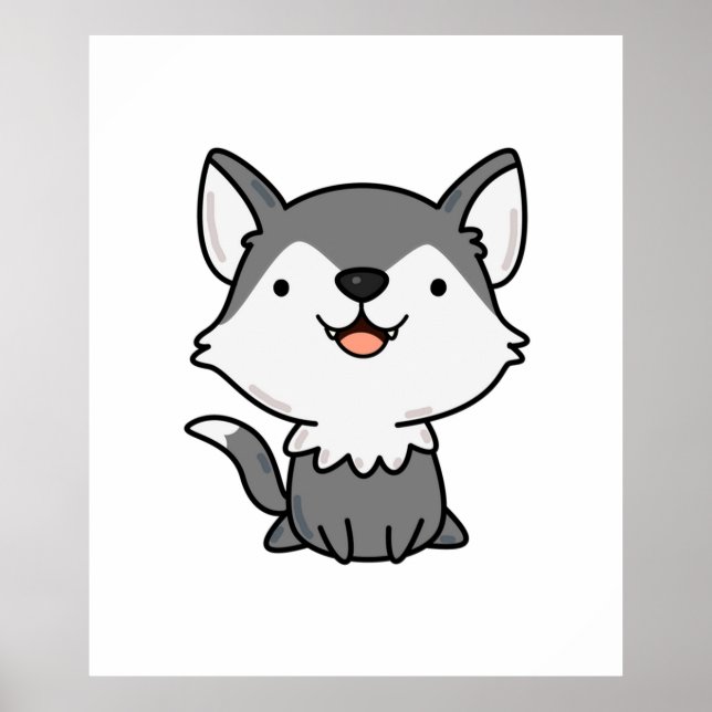 Poster Kawaii Wolf (Devant)