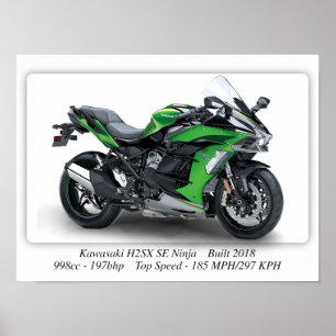Poster Kawasaki H2SX SE Ninja Moto - A3