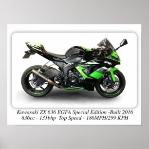 Poster Kawasaki ZX636 EGFA Edition spéciale Moto -A3