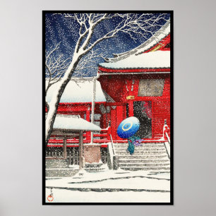 Poster Kawase Hasui Neige à Ueno Kiyomizudo hanga art