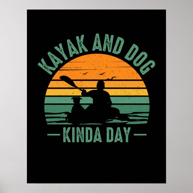 Poster Kayak et Chien Kinda Day (Devant)