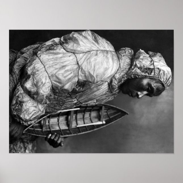 Poster Kayaker portant une veste imperméable à l'eau avec (Devant)