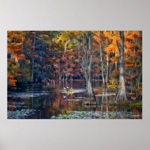 Poster Kayaking - Lac Caddo, Texas - Automne