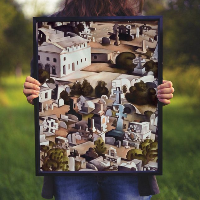 Poster Kayakoy Fethiye Ville désertée Art géométrique (Créateur téléchargé)