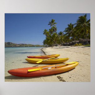 Poster Kayaks sur la plage, Plantation Island Resort