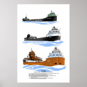 Poster Kaye E. Barker, cargo des Grands Lacs