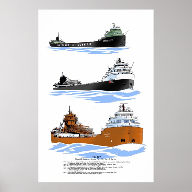 Poster Kaye E. Barker, cargo des Grands Lacs (Devant)