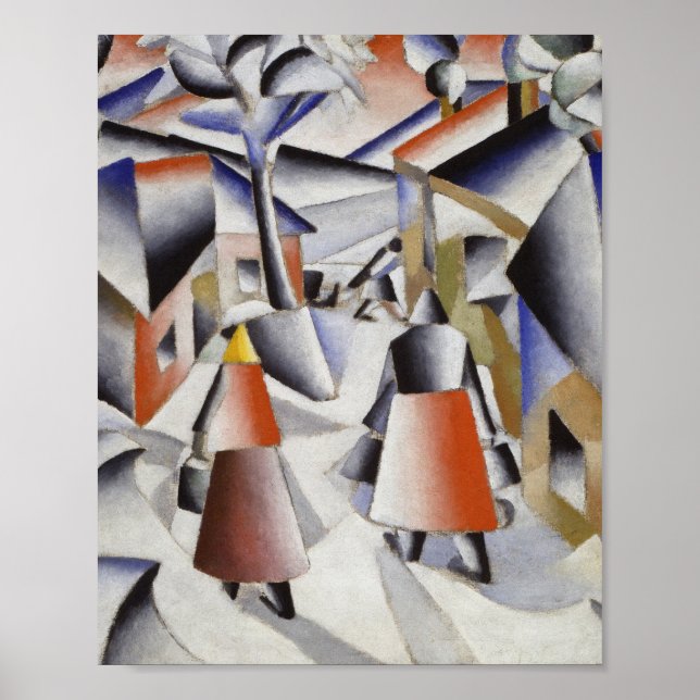Poster Kazimir Malevich - Matin Dans Le Village (Devant)
