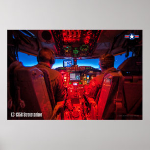 POSTER KC-135R STRATOTANKER COCKPIT