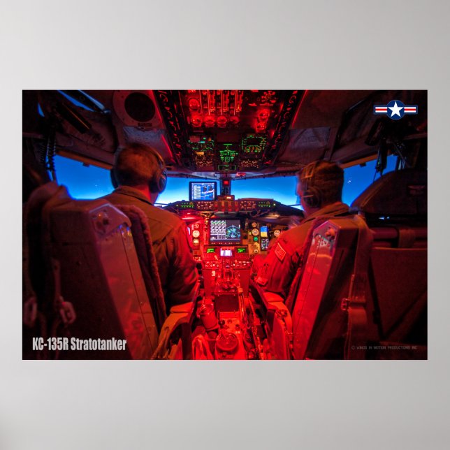 POSTER KC-135R STRATOTANKER COCKPIT (Devant)
