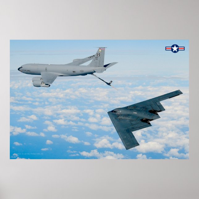 POSTER KC-135R STRATOTANKER REFUELING B-2 SPIRIT (Devant)