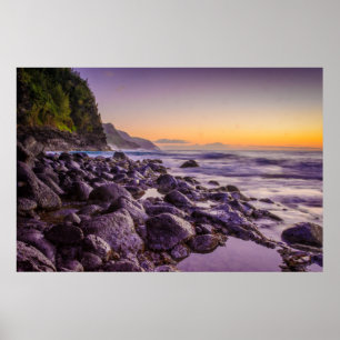 Poster Ke’e Beach at Sunrise, Kauai, Hawaii