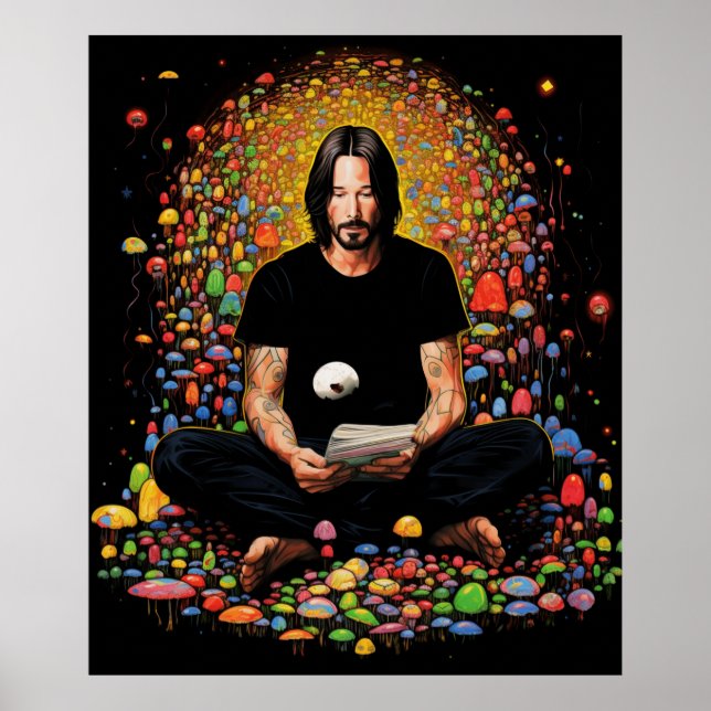 Poster Keanu Reeves Méditation zen (Devant)