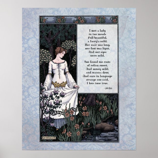 Poster Keats "La Belle Dame" Victorian Art Poetry 16x20 (Devant)