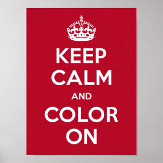 Poster Keep Calm and Color On