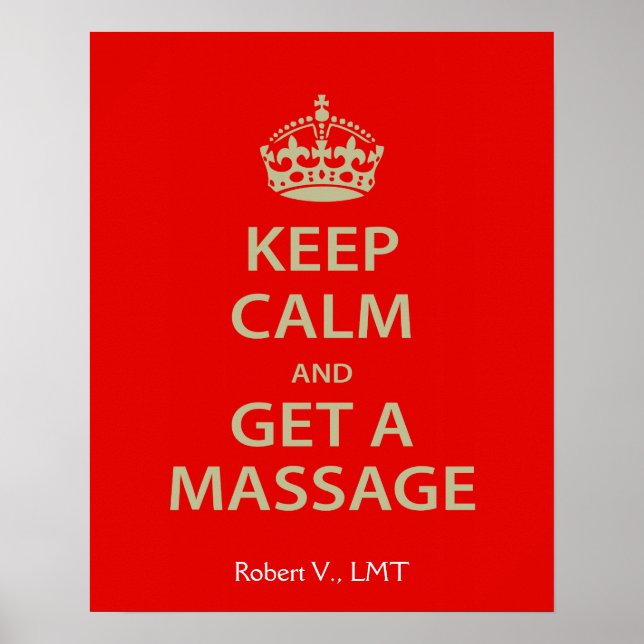 Poster Keep Calm and Get a massage (Devant)