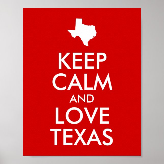 Poster Keep Calm and Love Texas (Devant)
