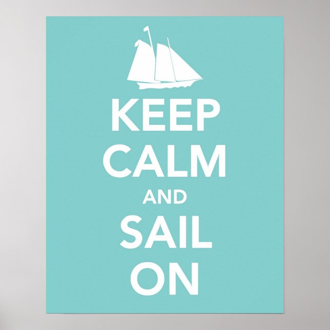 Poster Keep Calm and Sail On (Devant)