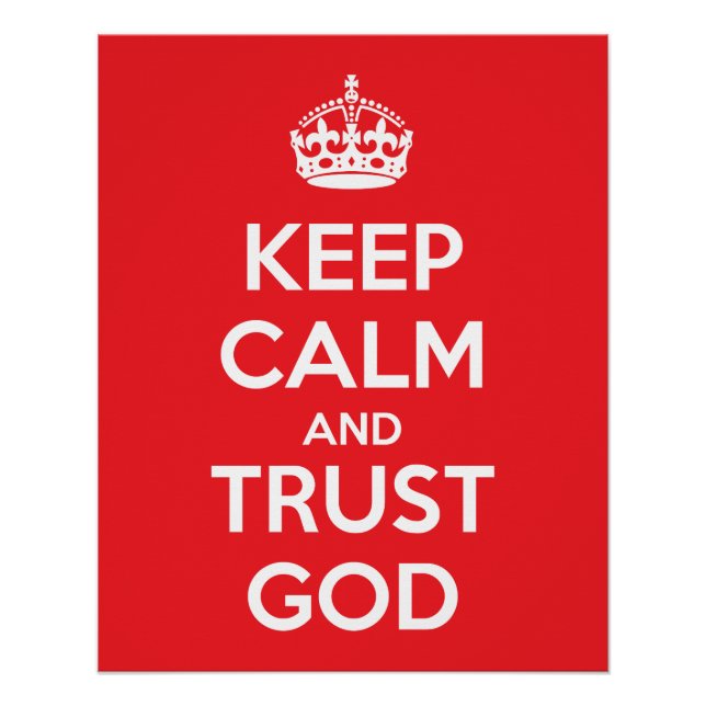 Poster Keep Calm and Trust God (Devant)