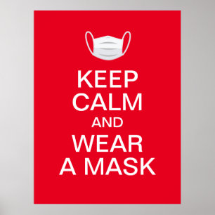 Poster keep calm and wear a mask