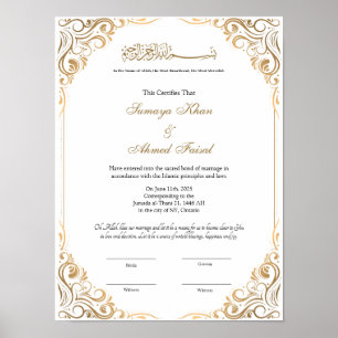Poster Keepsar Elegant cadre nikkah contrat