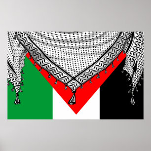 Poster Keffiyeh Écharpe palestinienne tissu traditionnel