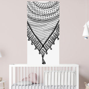 Poster Keffiyeh Écharpe palestinienne tissu traditionnel