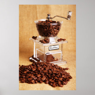 Poster Kegelmühle Kaffeemühle Moulin à café