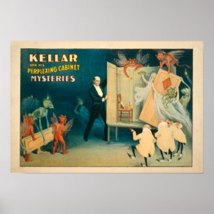 Poster Kellar et son cabinet perplexe Mystères Magi