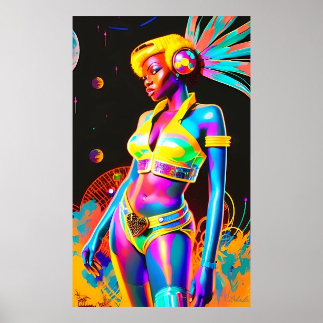 Poster Ken Gage Afrofuturisme Deux Pop Science-Fiction (Devant)