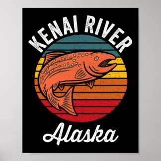 Poster Kenai River Alaska Salmon Fishing 