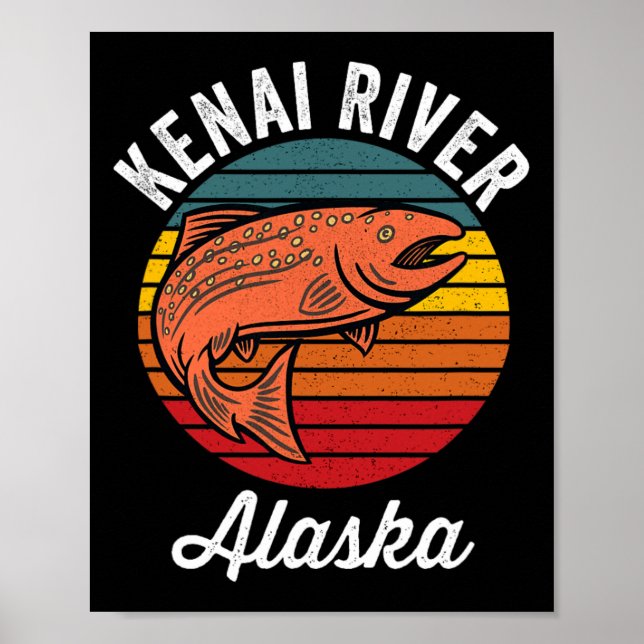 Poster Kenai River Alaska Salmon Fishing  (Devant)