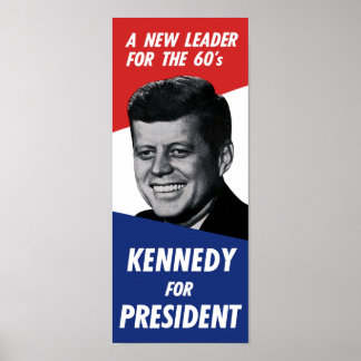 Poster Kennedy des années 60 vintage à la présidence - Un