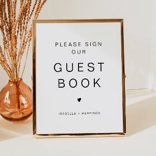 Poster KENNEDY Minimalist Sign Notre Mariage de livre d'o