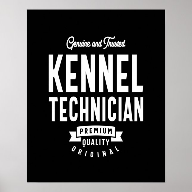 Poster Kennel Technician Job Title Cadeau (Devant)