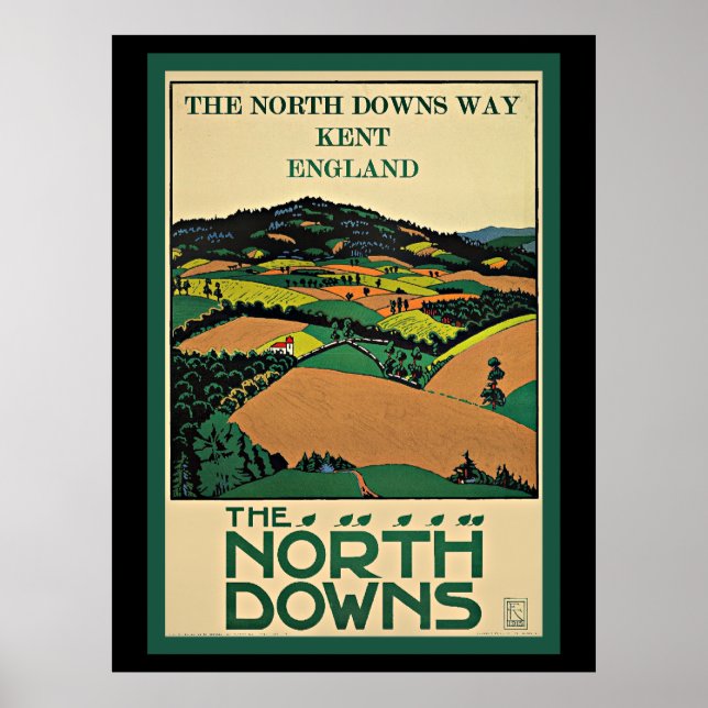 Poster Kent, Angleterre, North Downs, (Devant)