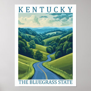 Poster Kentucky Bluegrass State USA Travel Place
