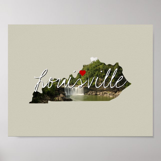 Poster Kentucky State Photo insert and town name (Devant)