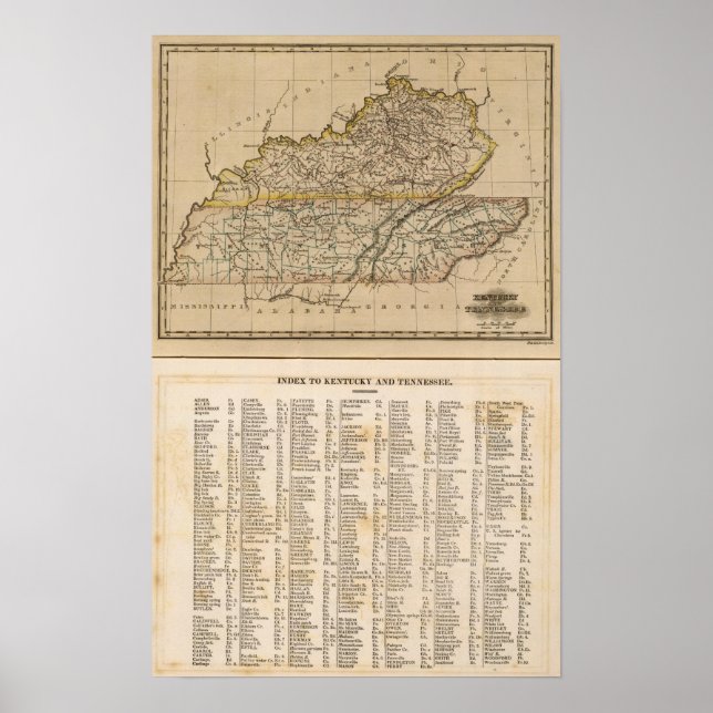 Poster Kentucky, Tennessee (Devant)