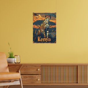 Poster Kenya Cheetah Vintage